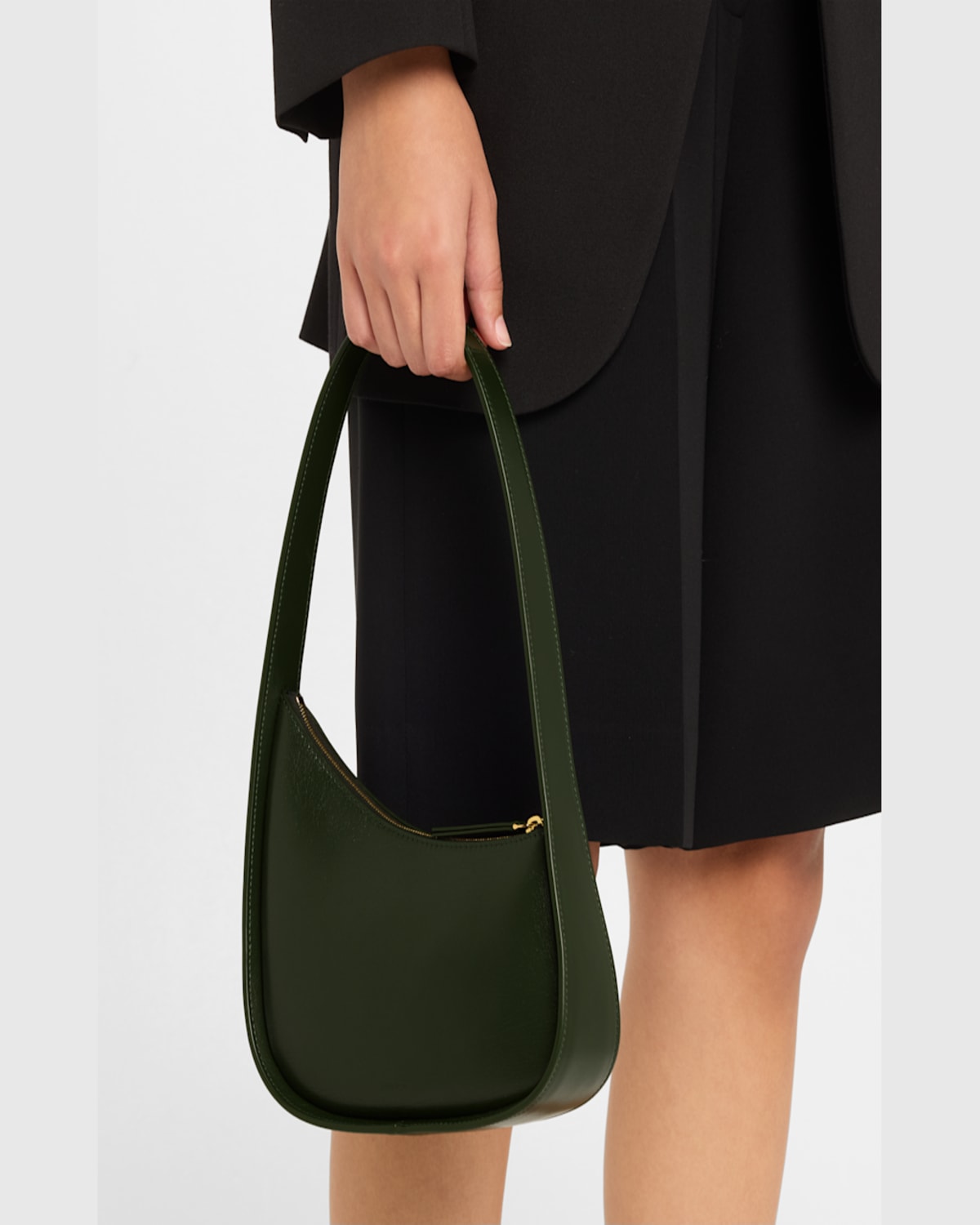 THE ROW HALF MOON IN SHINY KIDSKIN LEATHER 