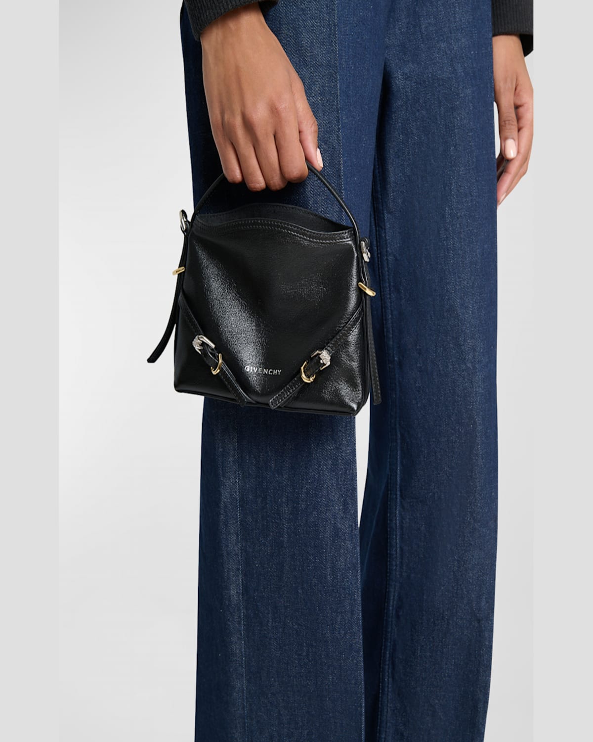 Givenchy Voyou Nano Bag In Leather In Black