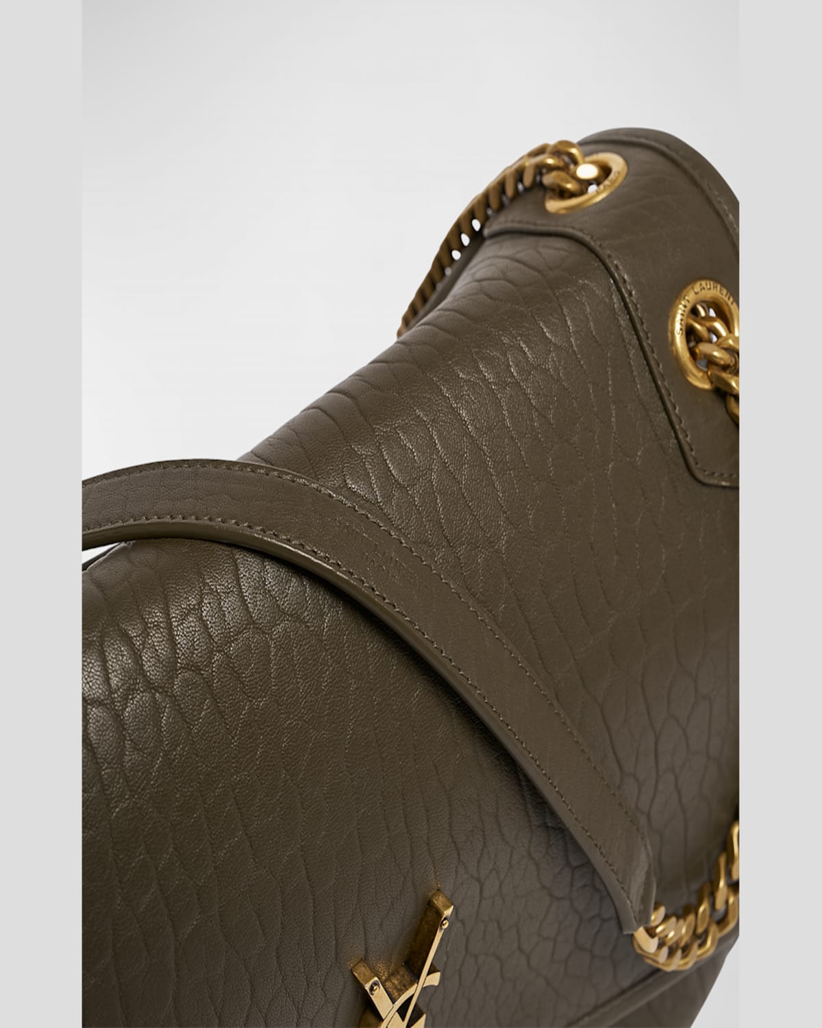 Saint Laurent Niki Large Ysl Crossbody Bag In Lambskin Leather In Light Musk