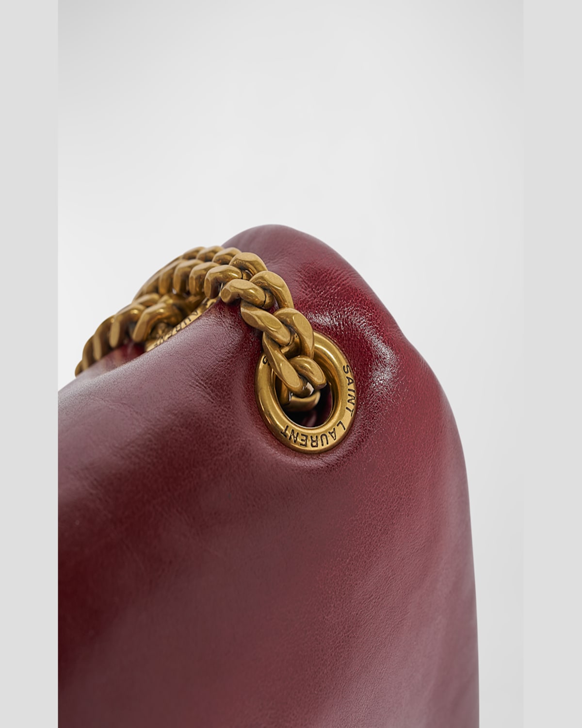 Saint Laurent Calypso Small Ysl Shoulder Bag In Smooth Padded Leather In Deep Rasberry