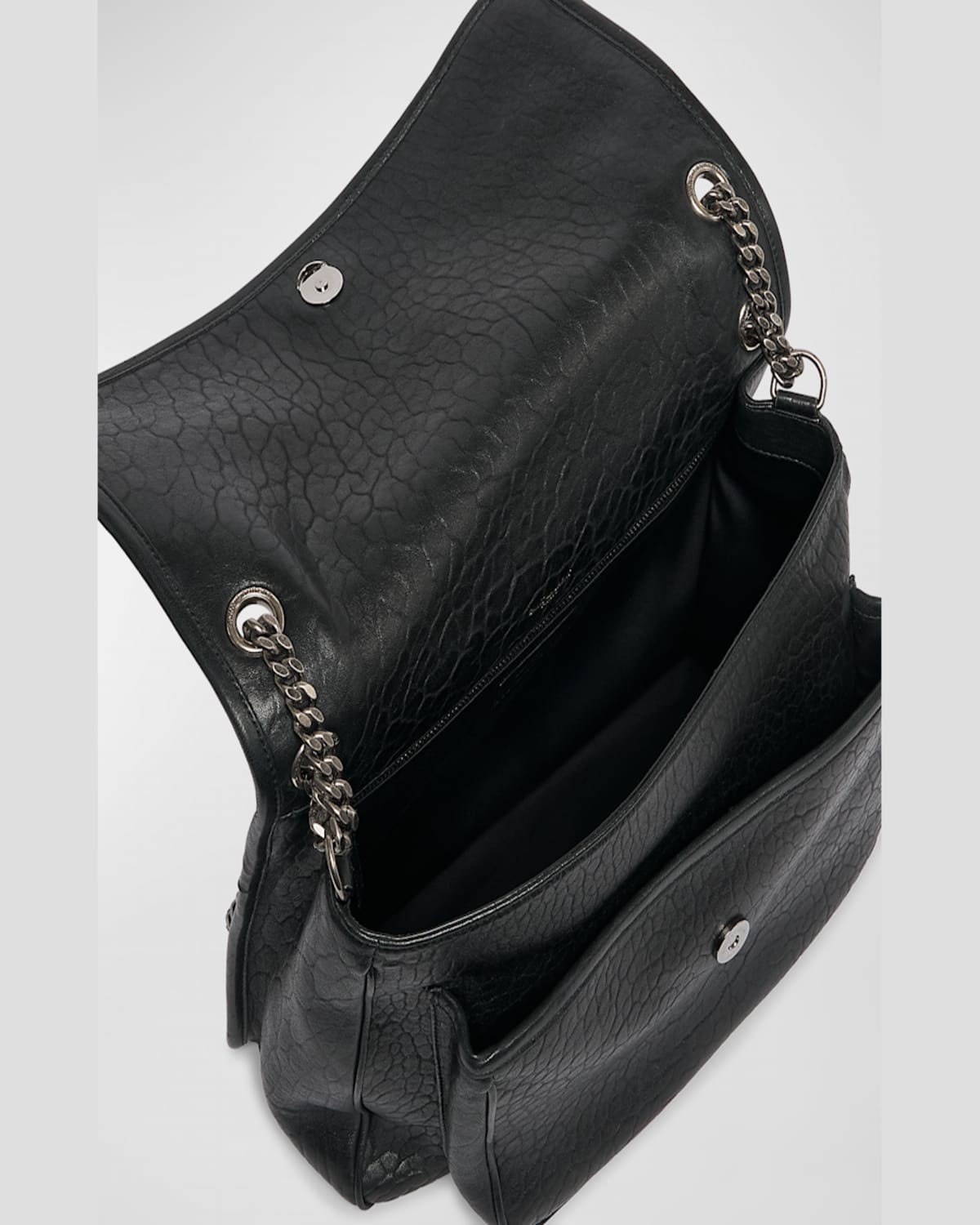 Saint Laurent Niki Large Ysl Shoulder Bag In Lambskin Leather In Nero