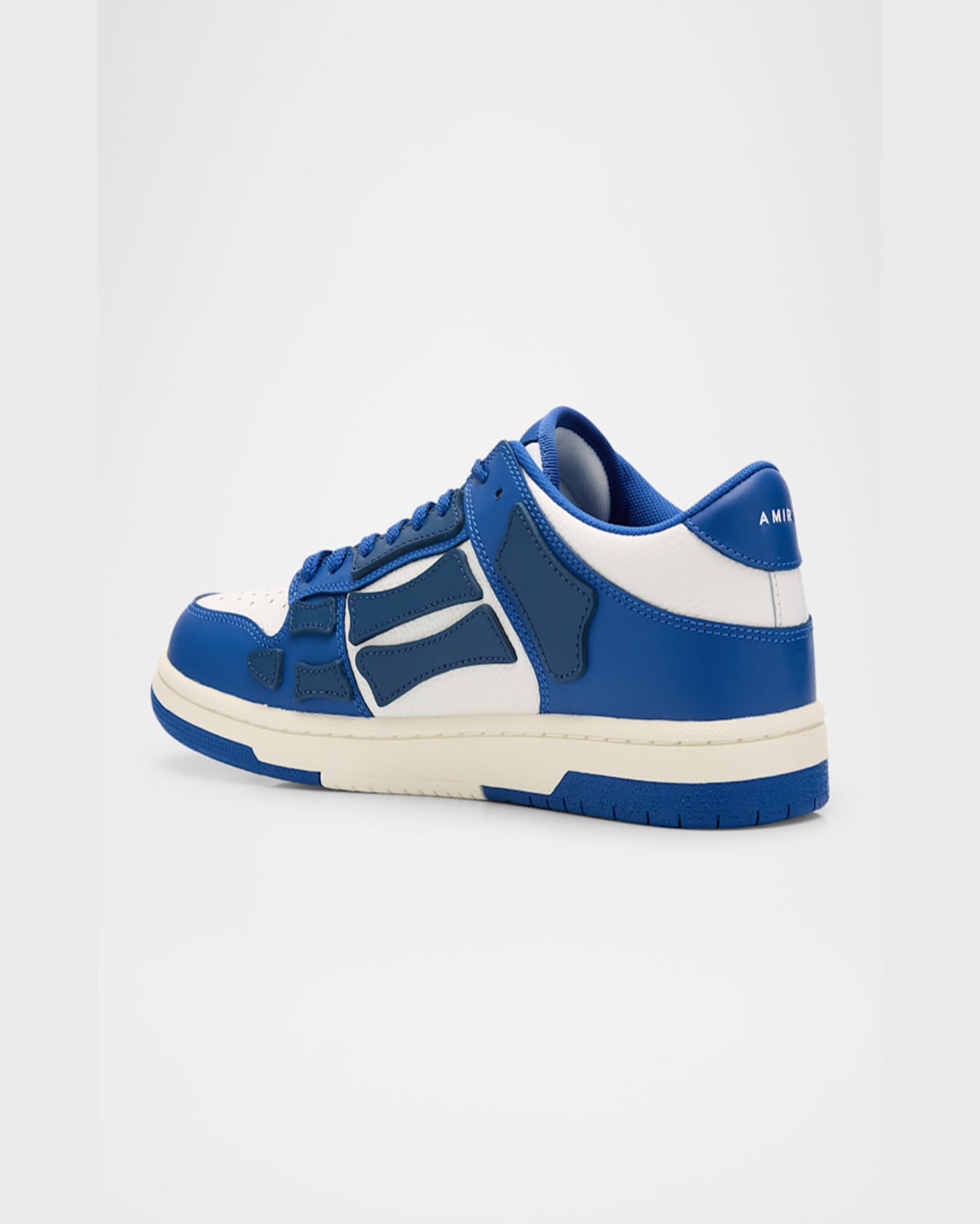 Amiri Low-top Leather Sneakers With Perforated Upper In Blue White