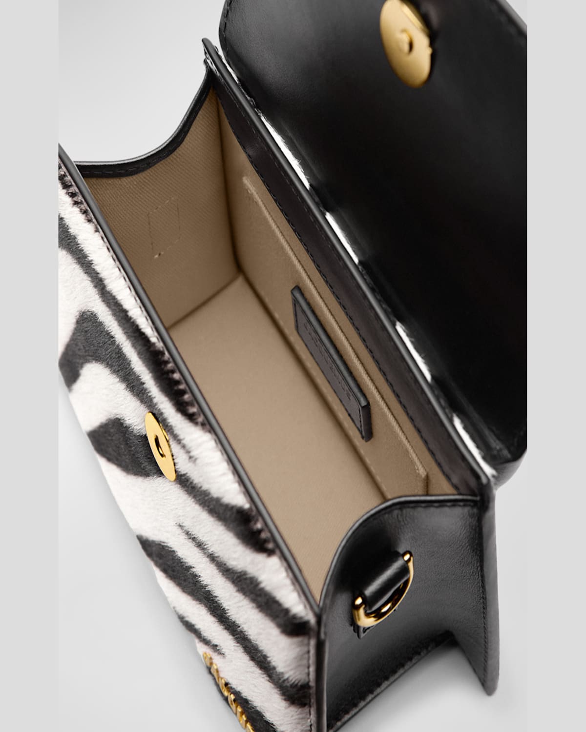 Jacquemus Le Chiquito Moyen Top-handle Bag In Black And White Zebra