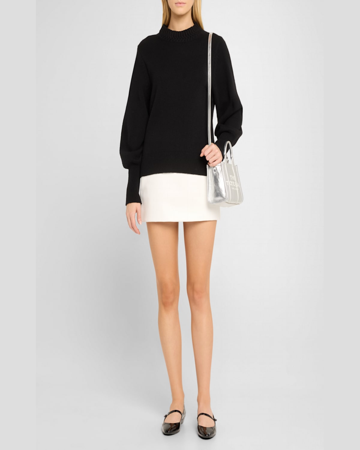 Marc Jacobs The Metallic Leather Tote Bag In Metallic Silver