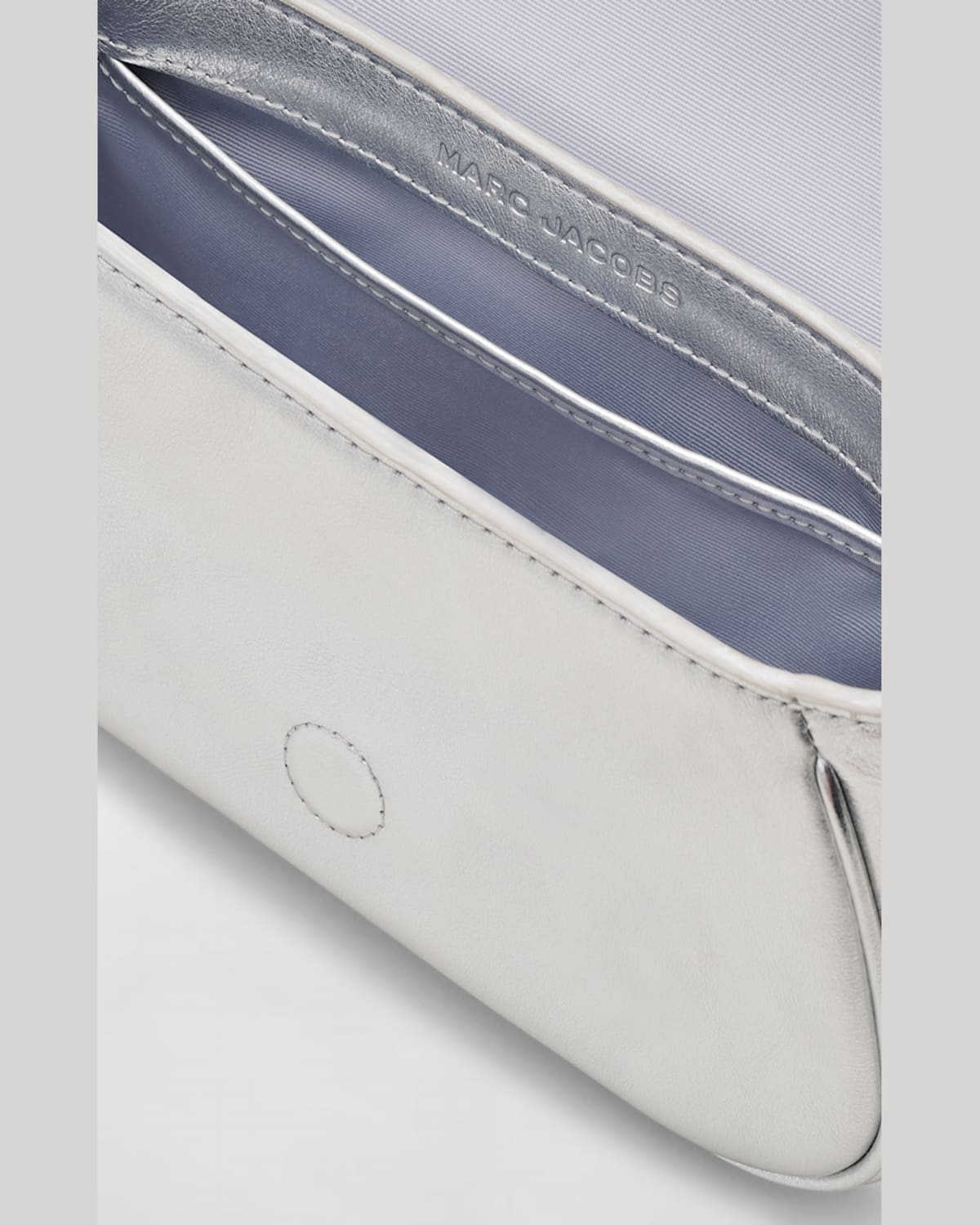Marc Jacobs The Metallic Leather Clover Shoulder Bag In Silver