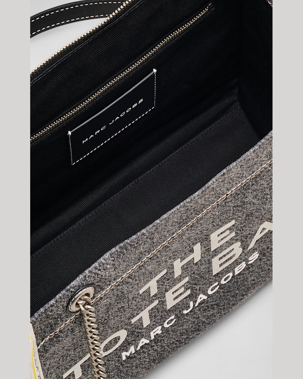 Marc Jacobs The Denim Chain Medium Tote Bag In Black