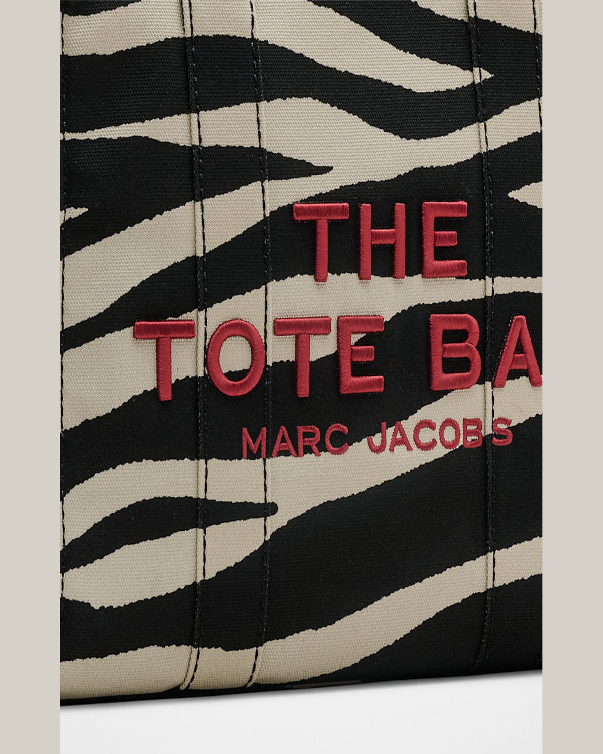 Marc Jacobs The Medium Zebra Canvas Tote Bag In Blackwhite