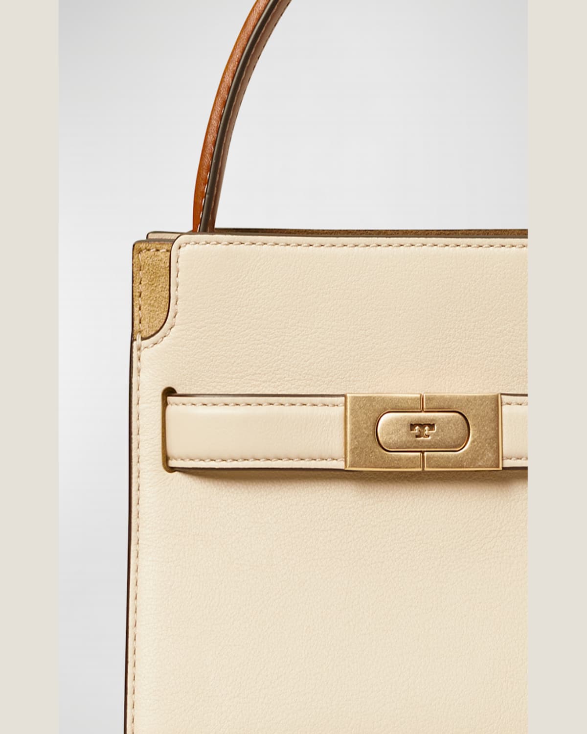 Tory Burch Lee Radziwill Petite Double Top-handle Bag In New Cream