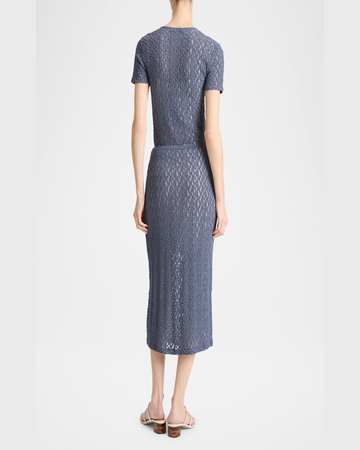 Vince Floral Smocked Midi Skirt In Mauve Thistle
