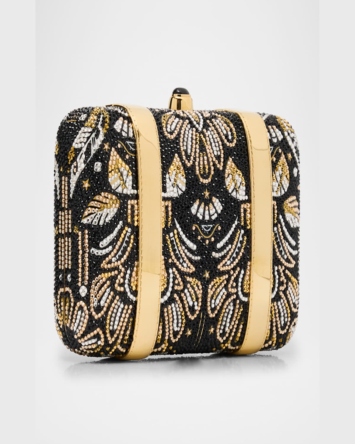 Judith Leiber Valise Voyage Crystal Clutch Bag In Champagne Jet Multi