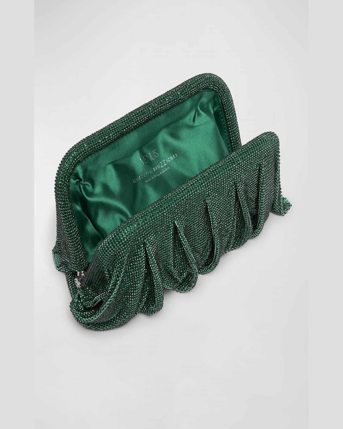 Benedetta Bruzziches Venus La Grande Metallic Crystal Clutch Bag In Satisfaction