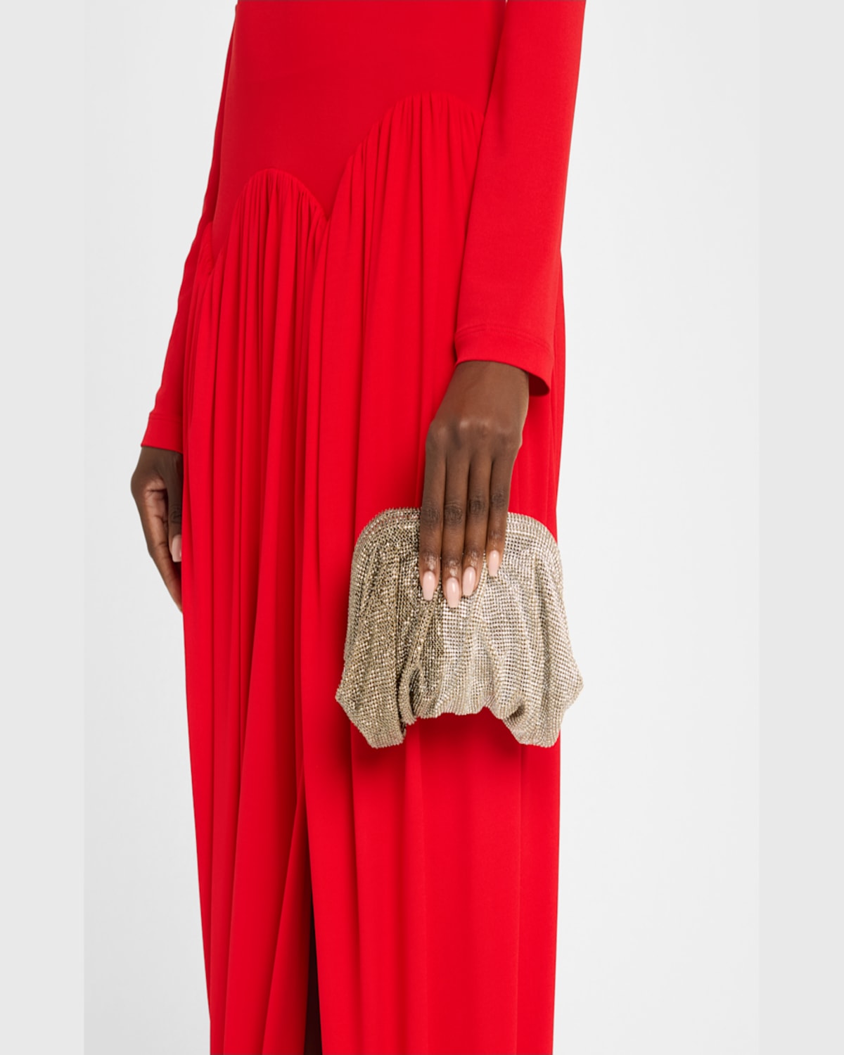 Benedetta Bruzziches Venus La Petite Mesh Crystal Clutch Bag In Silver
