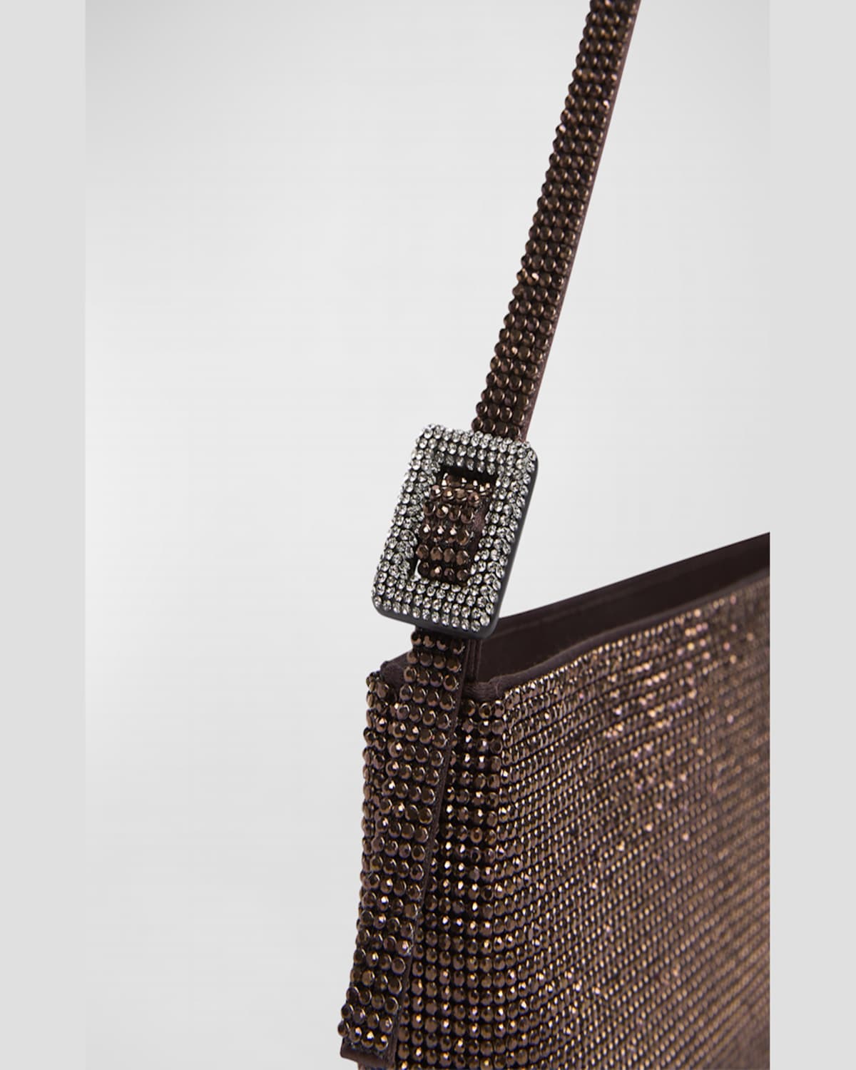 Benedetta Bruzziches Your Best Friend La Grande Mesh Crystal Shoulder Bag In Chocolat