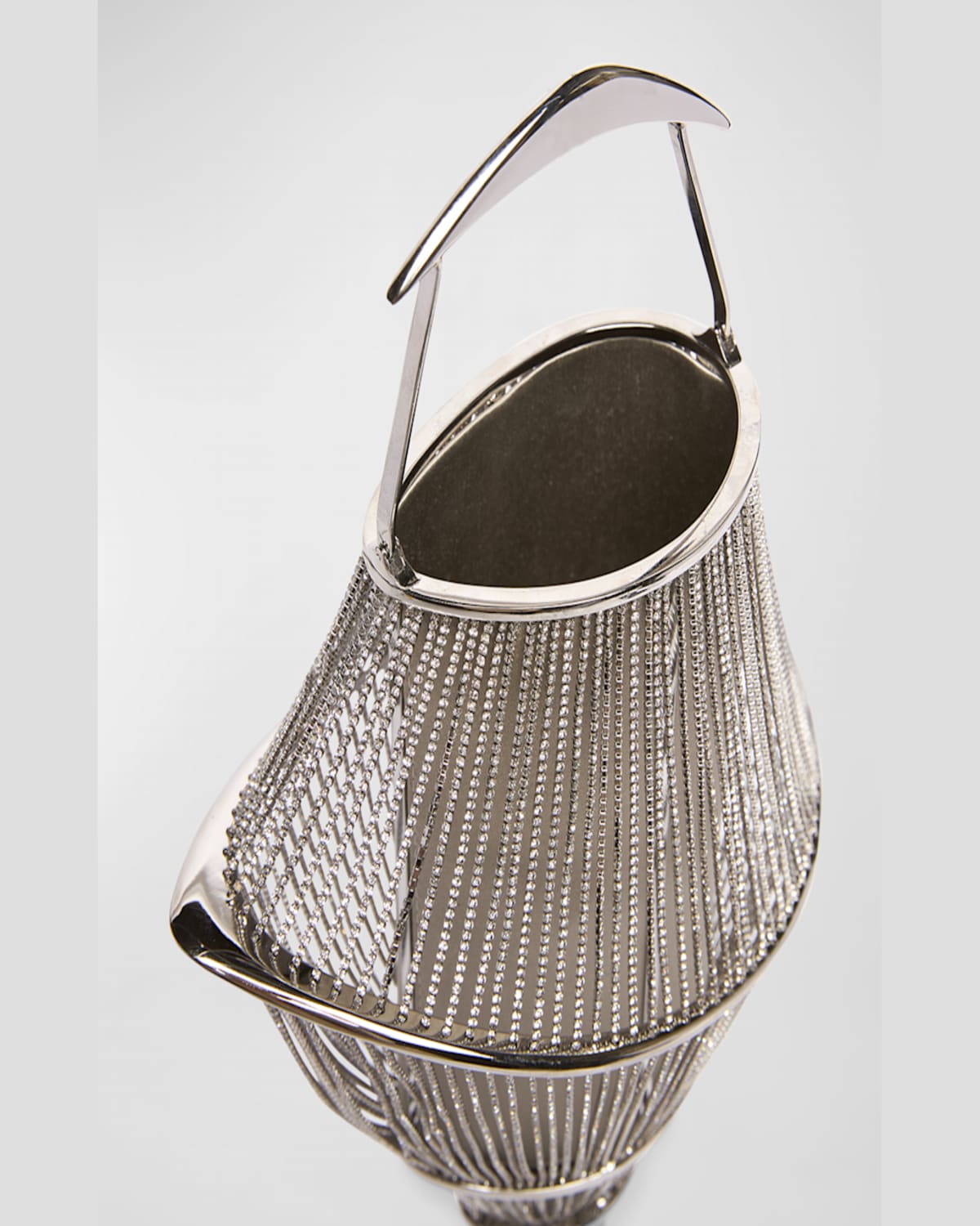Benedetta Bruzziches Lumiere Mesh Crystal Top-handle Bag In Crystal On Silver