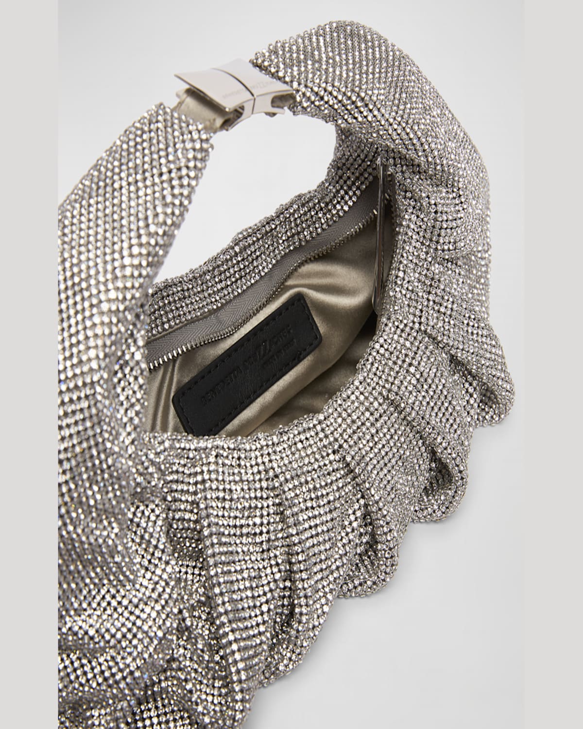 Benedetta Bruzziches Yennefer Mesh Metallic Crystal Top-handle Bag In Crystal On Silver