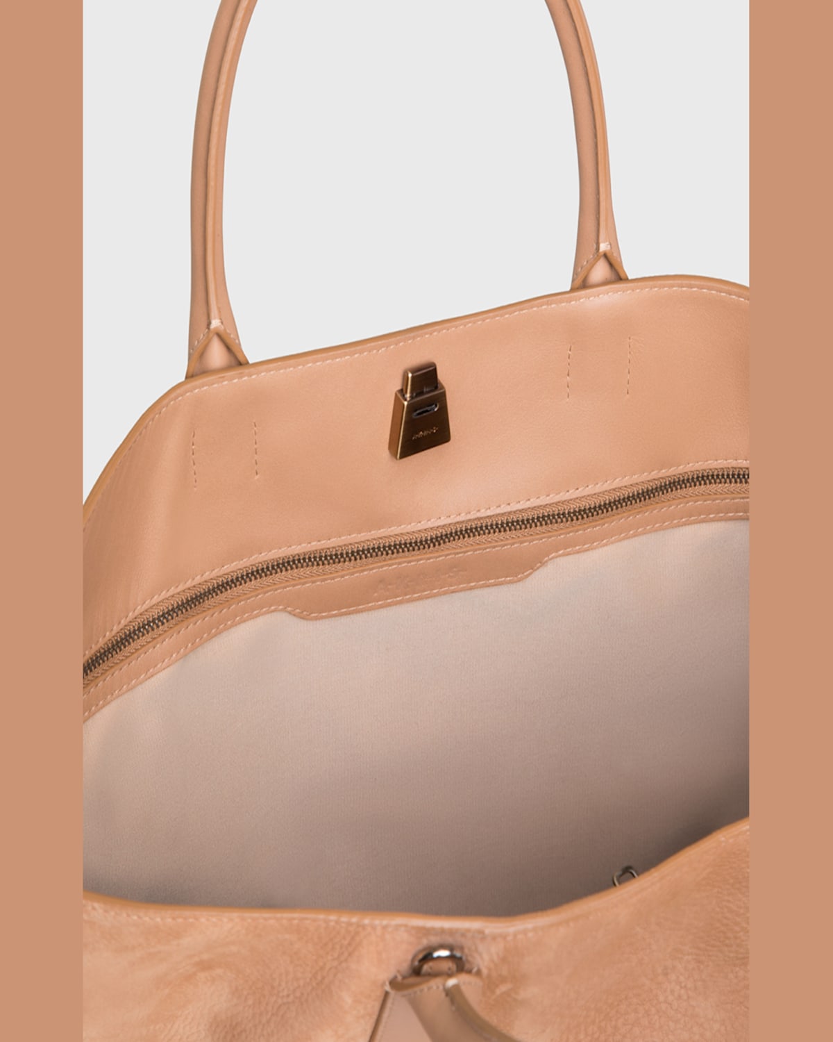 AKRIS AI MEDIUM BICOLOR NUBUCK LEATHER SHOULDER BAG 