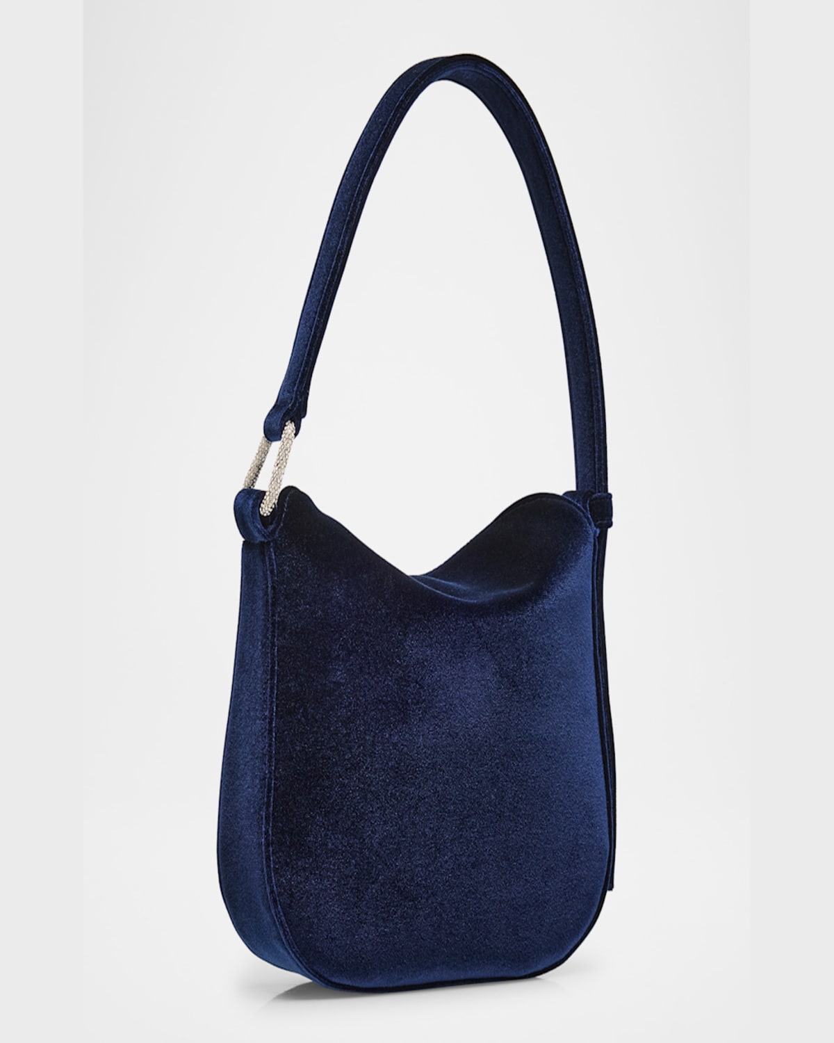 Shop Akris Anna Mini Velvet Hobo Bag In Denim