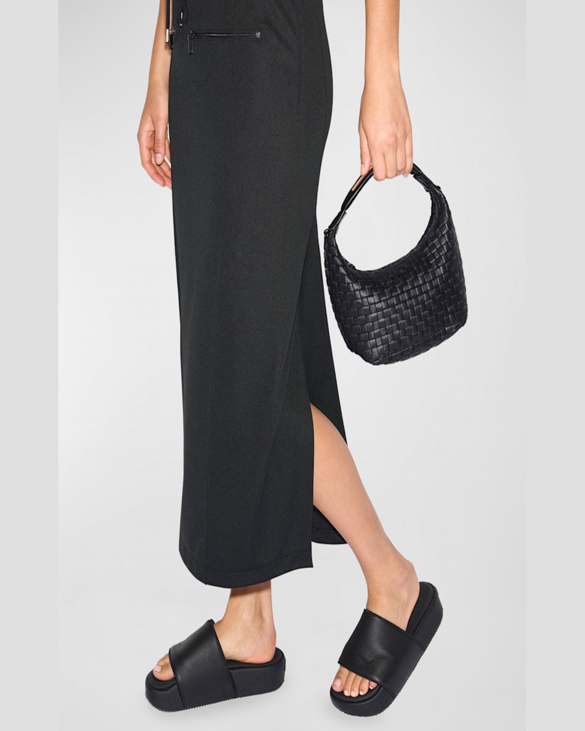 Mz Wallace Mini Woven Hobo Bag In Black