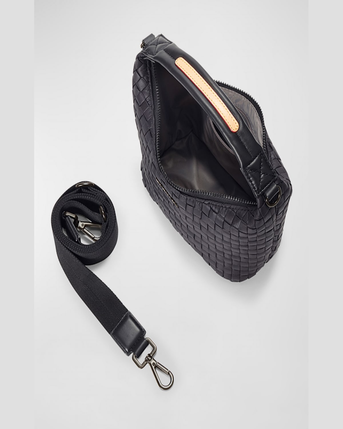 Mz Wallace Mini Woven Hobo Bag In Black