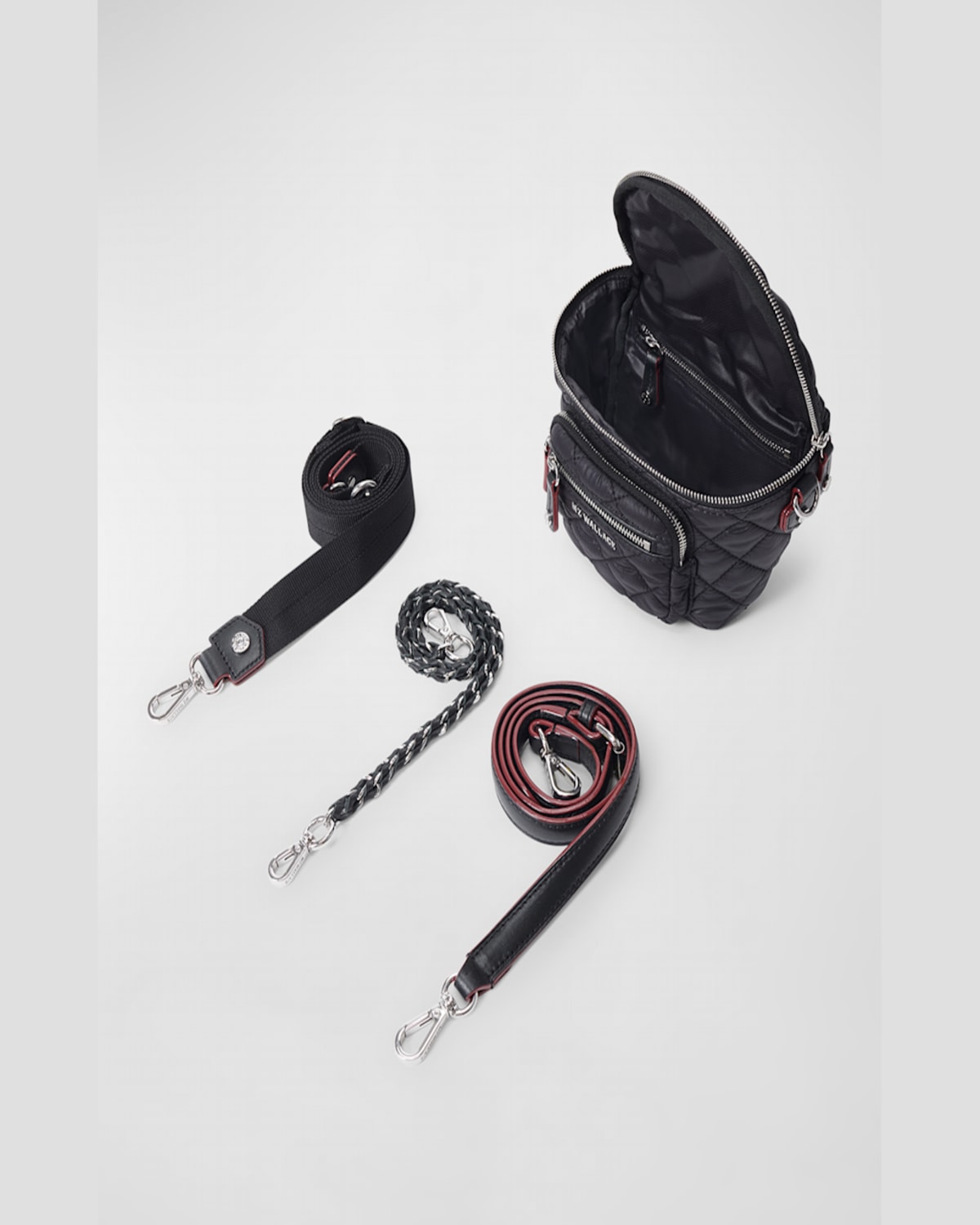 Mz Wallace Crosby Micro Convertible Sling Belt Bag In Black