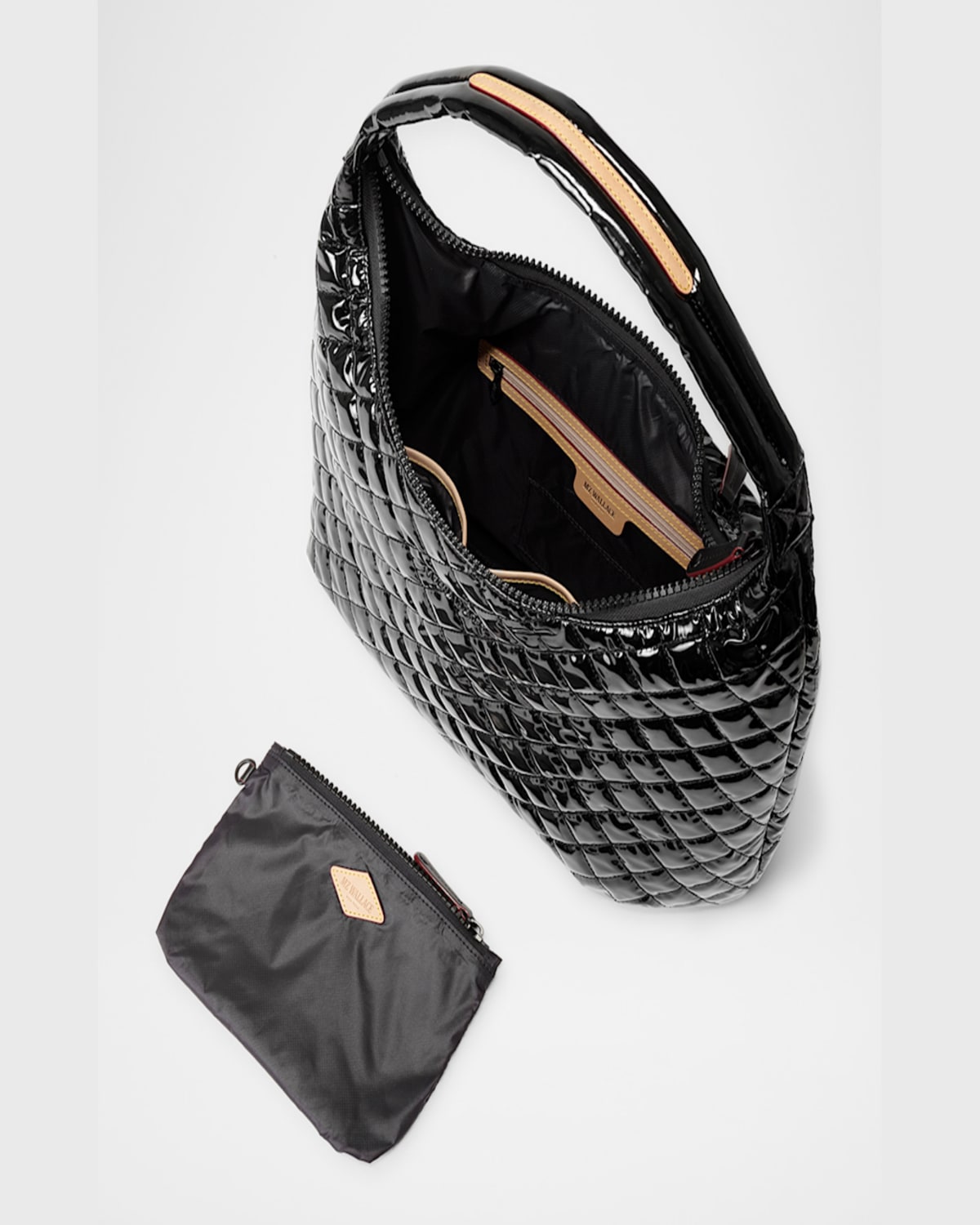 Mz Wallace Large Metro Deluxe Quilted Nylon Shoulder Bag In Black