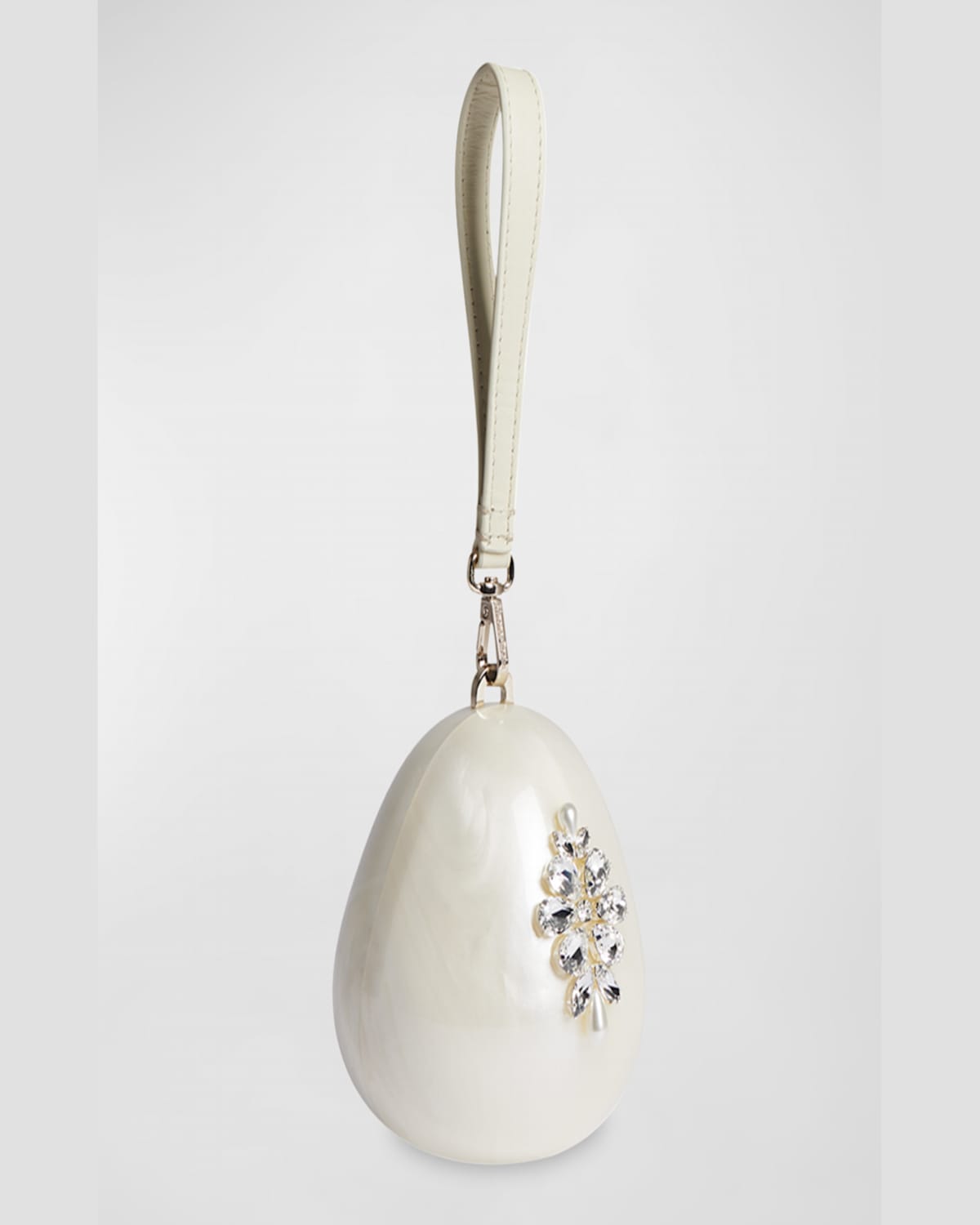 Simone Rocha Micro Pearly Egg Crossbody Bag In Pearlclear