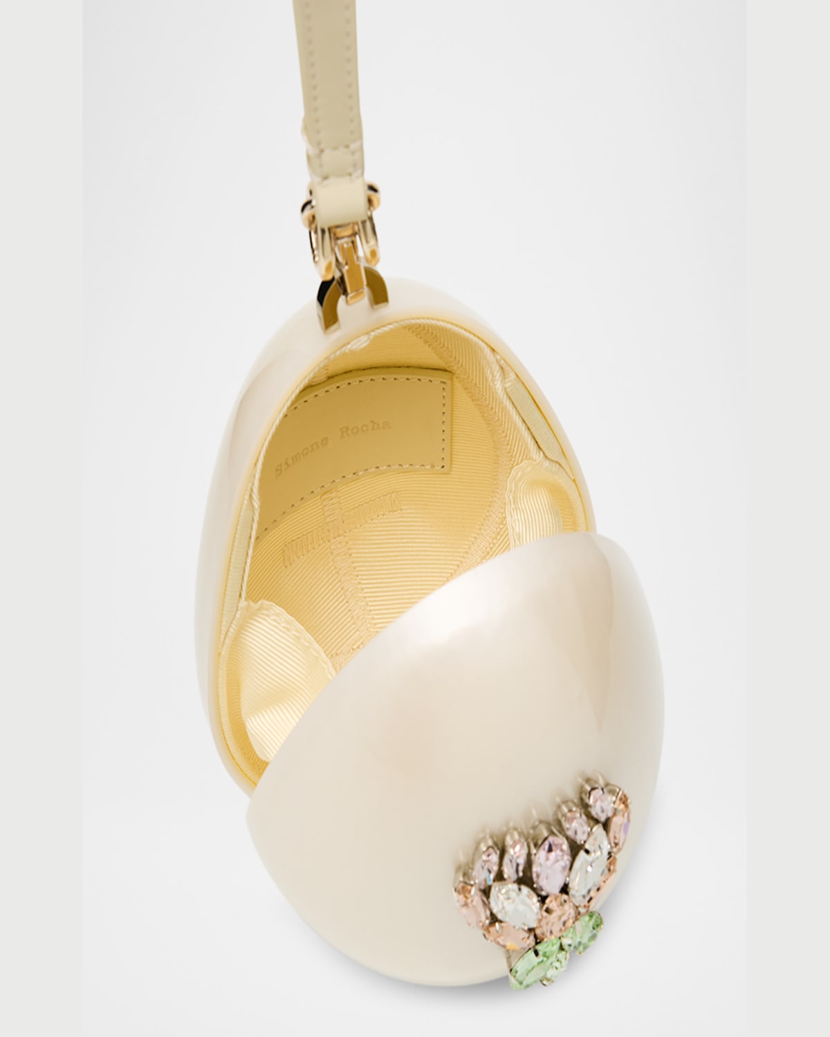 Simone Rocha Micro Pearly Egg Crossbody Bag In Pearl Pink Multi