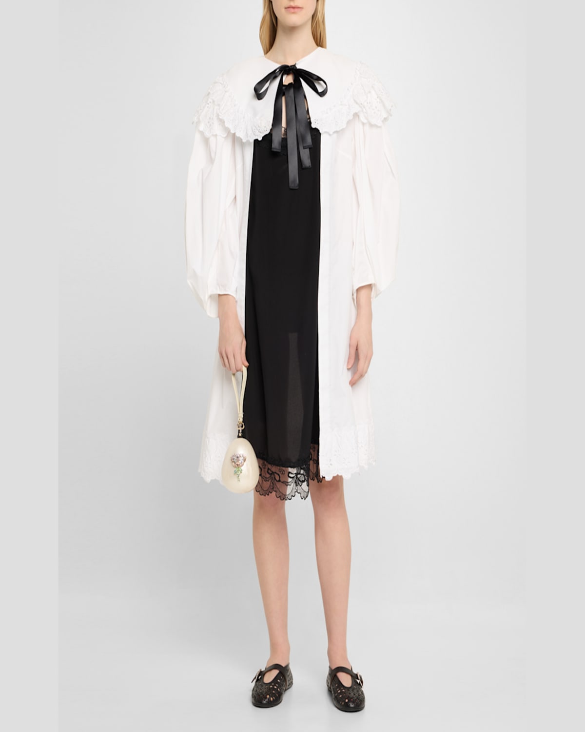 Simone Rocha Micro Pearly Egg Crossbody Bag In Pearl Pink Multi