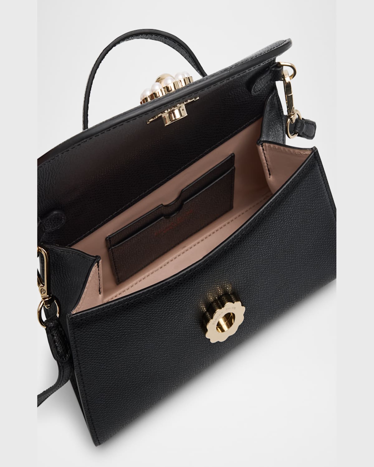 Simone Rocha Valentine Pochette Leather Shoulder Bag In Black