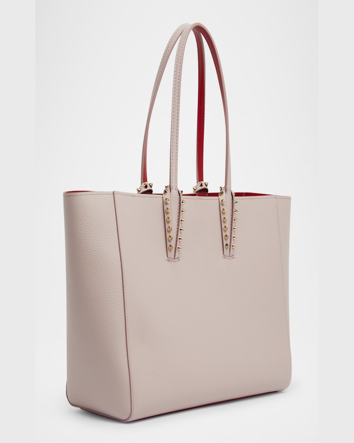 Christian Louboutin Cabata Soft Small Tote Bag In Grained Leather In Vintage Rose/gold