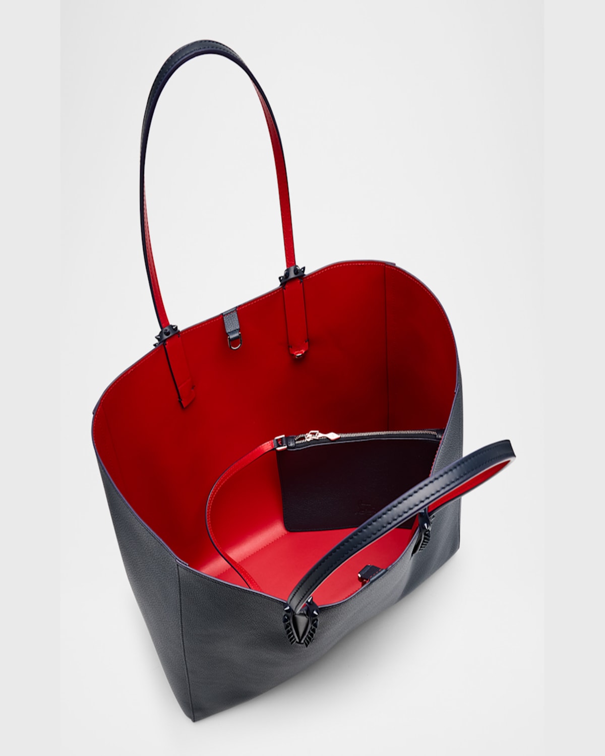 Christian Louboutin Cabata Soft Large Tote Bag In Grained Leather In Navy