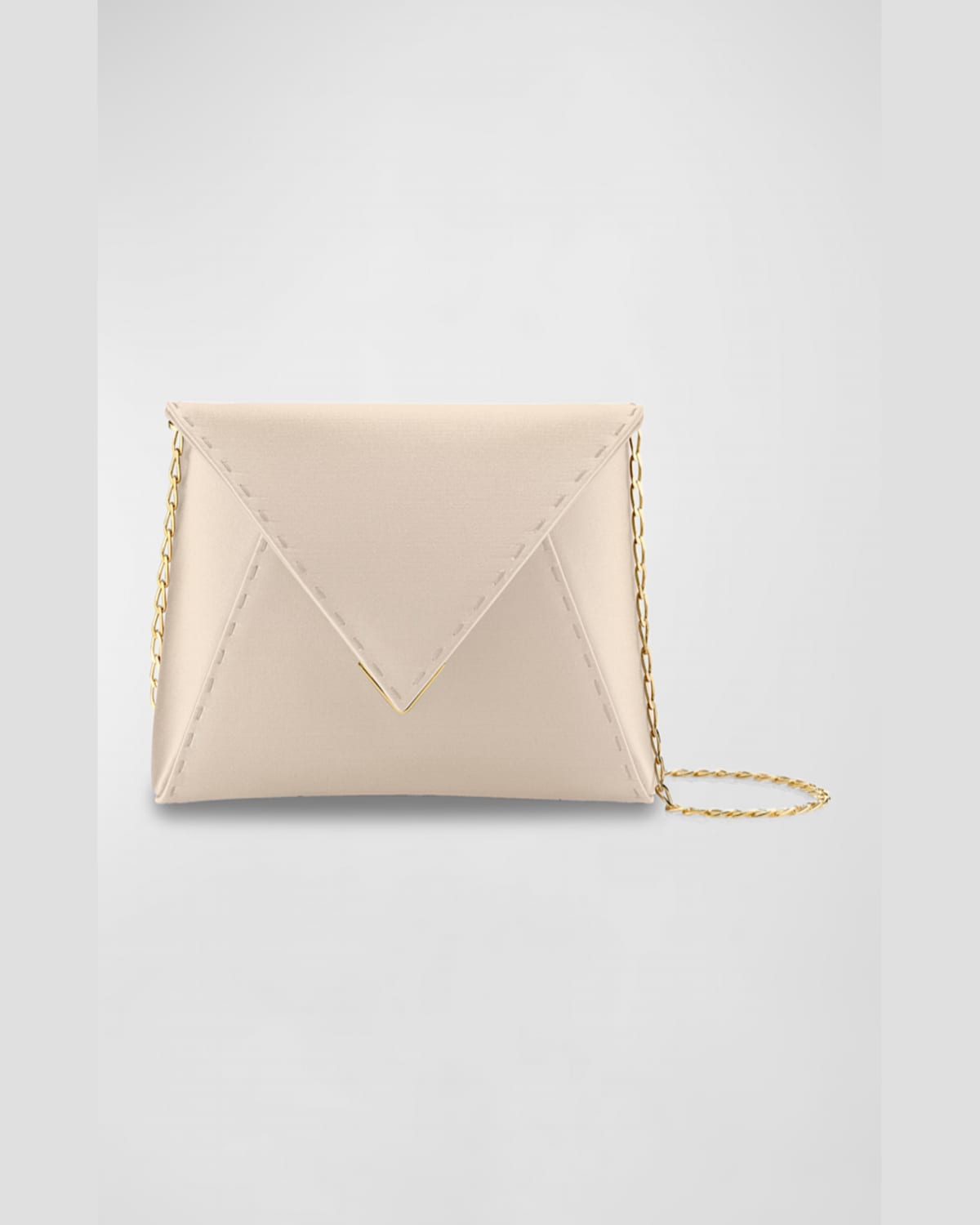 Tyler Ellis Lee Small Satin Pouchette Clutch Bag In Champagne Bubble