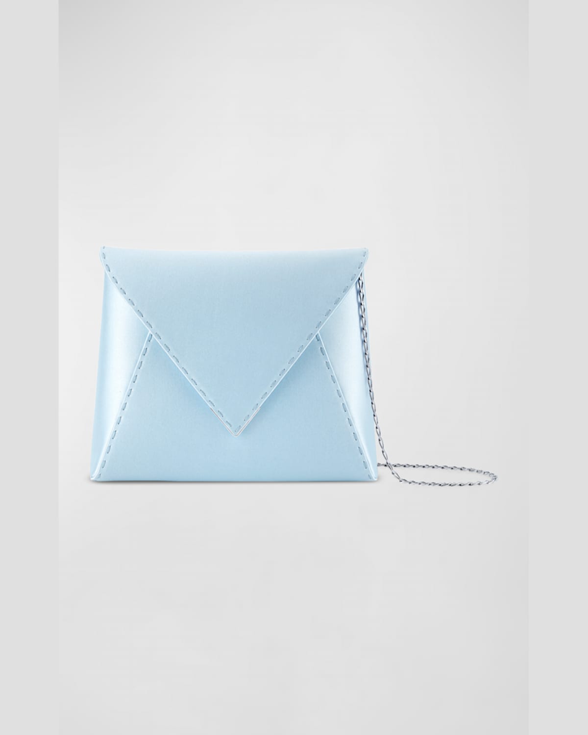 Tyler Ellis Lee Small Satin Pouchette Clutch Bag In Glacier Blue