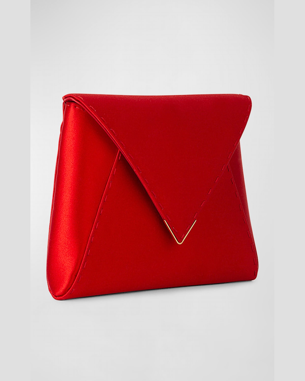 Tyler Ellis Lee Small Satin Pouchette Clutch Bag In Cherry Red