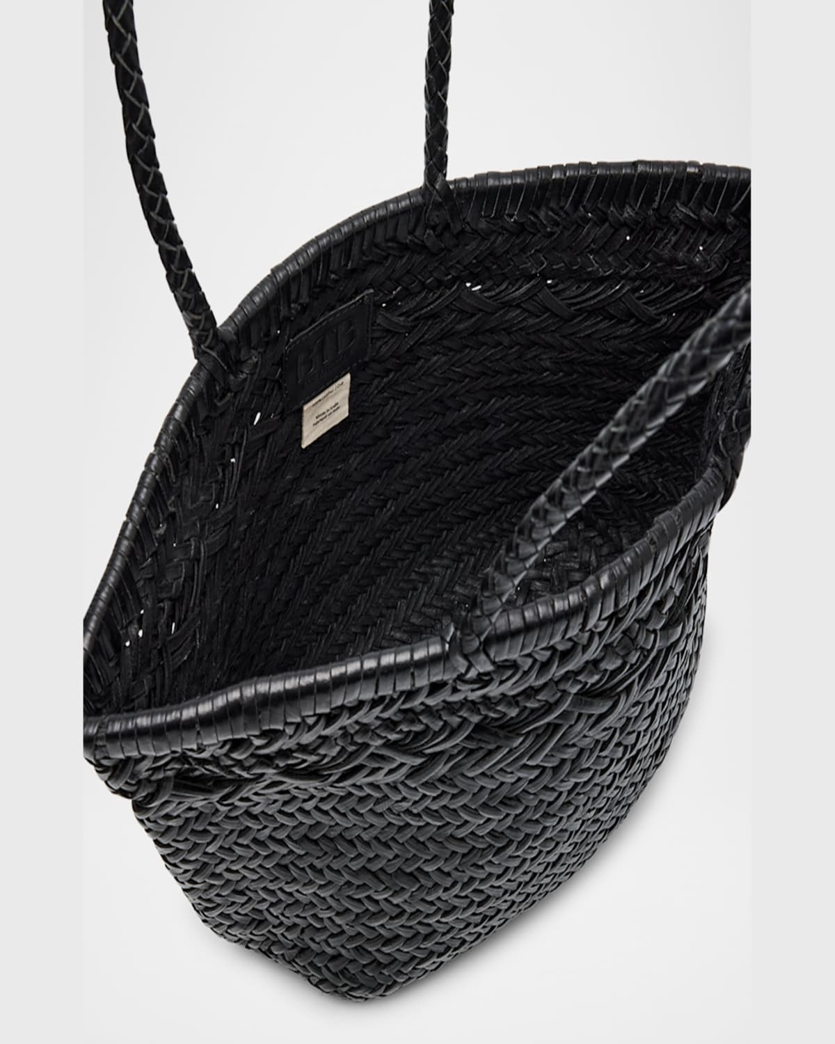 Btb Los Angeles Easton Small Woven Leather Tote Bag In Esspreso