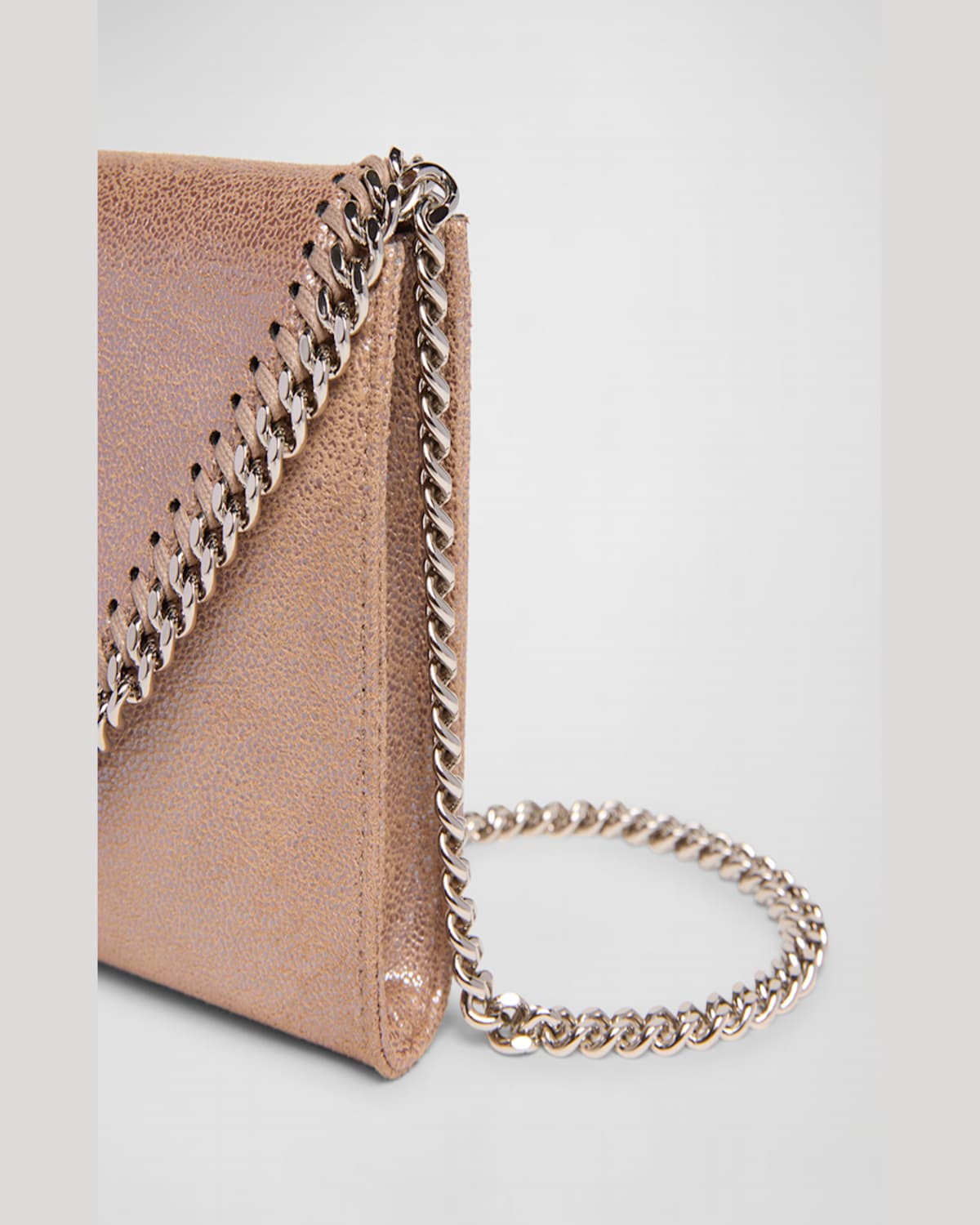 Stella Mccartney Falabella Mini Shiny Recycled Vegan Leather Crossbody Bag In Gipsy Red