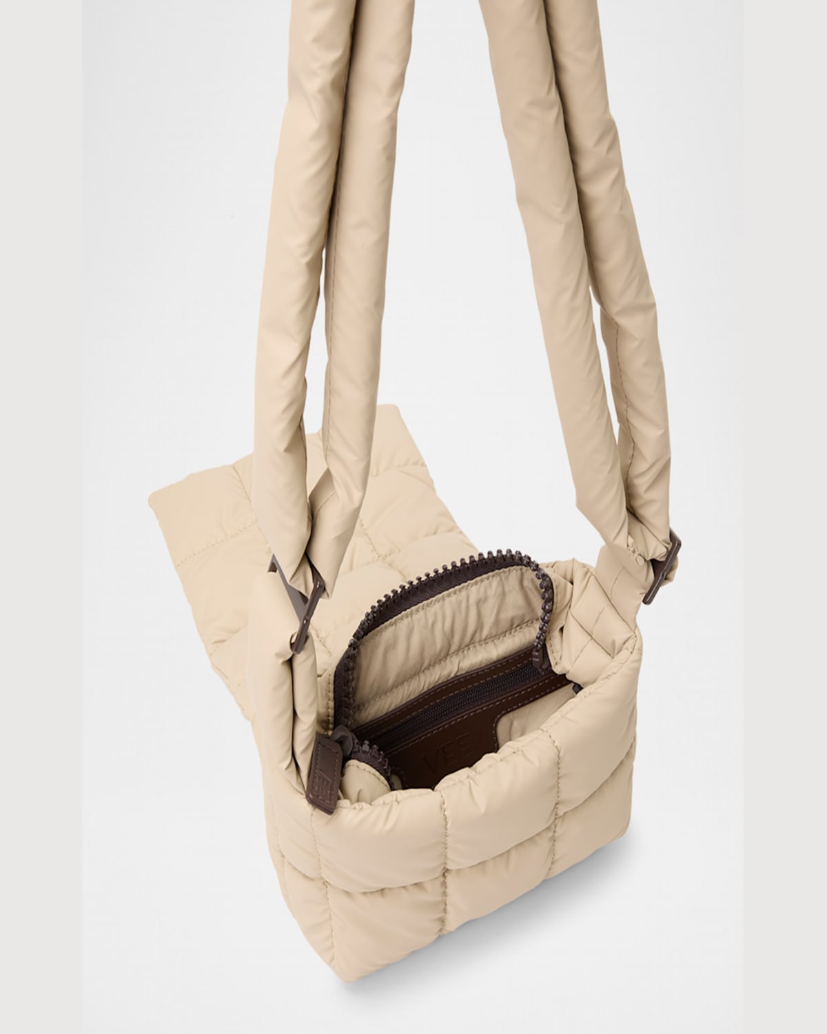 Veecollective Porter Mini Padded Nylon Messenger Bag In Yellow