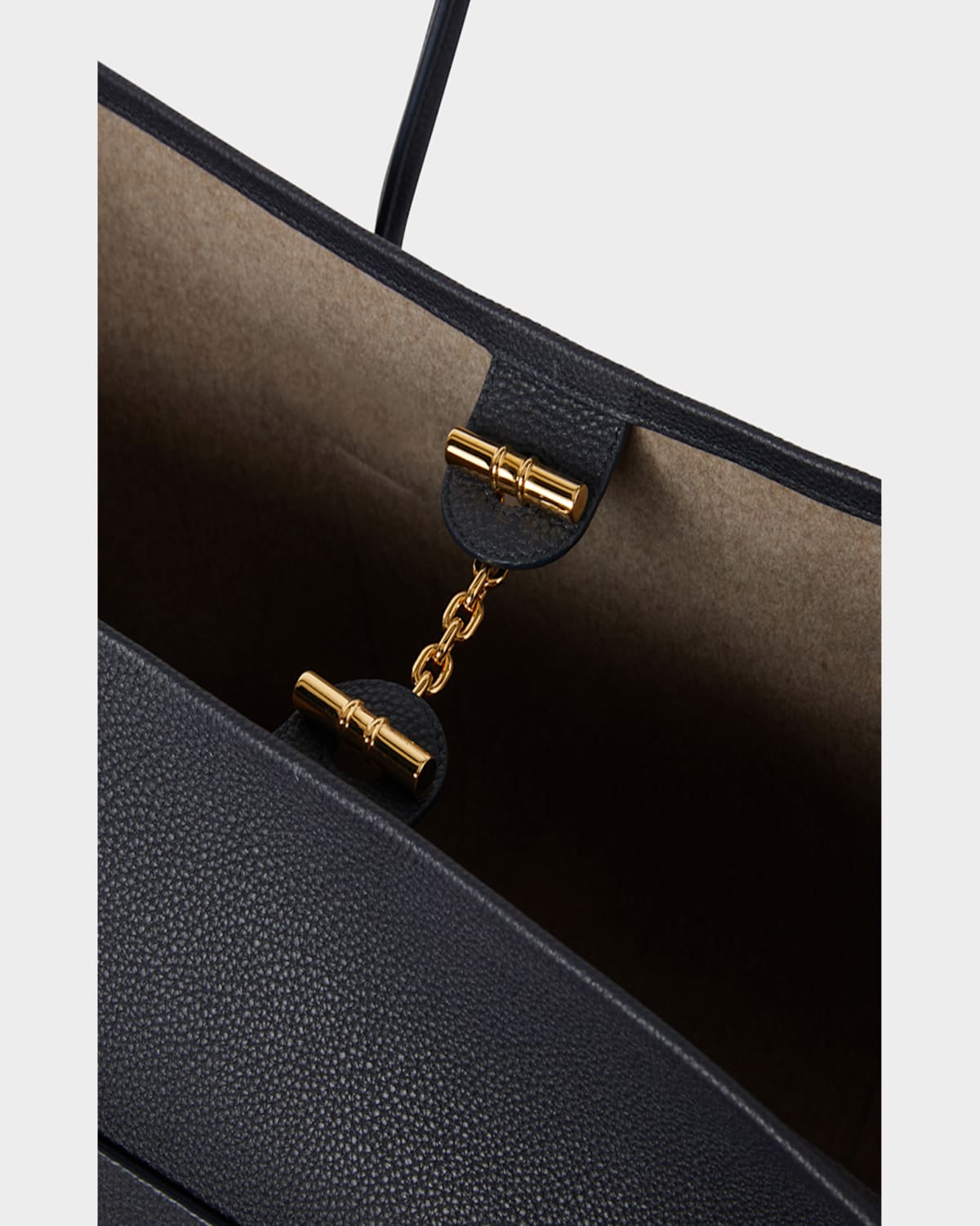 Loro Piana Ghiera Grained Leather & Cashmere Tote Back In Blue Navy Sun Gold