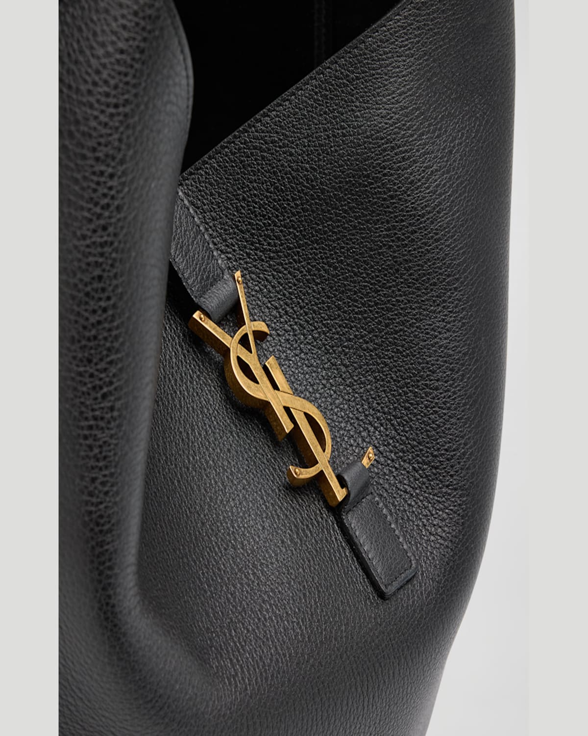 Saint Laurent Le 5 A 7 Ysl Hobo Bag In Lamb Leather In Nero