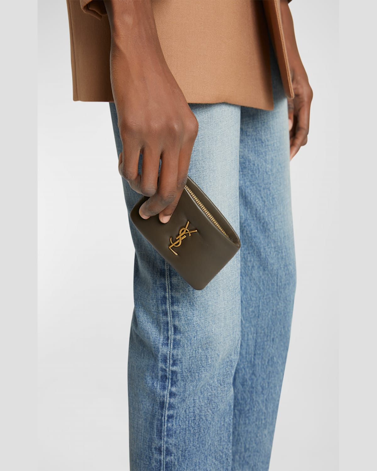 ★Saint Laurent★ Signature Logo Open Card Holder Light Musk SAINT LAURENT Signature Logo Open Card Holder Light musk | eBay