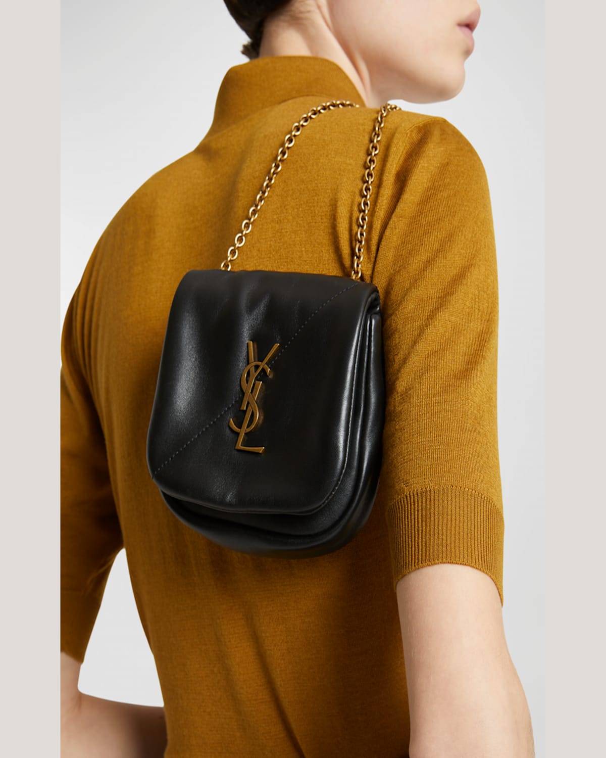 Saint Laurent Jamie 4.3 Nano Ysl Crossbody Bag In Quilted Leather In Nero