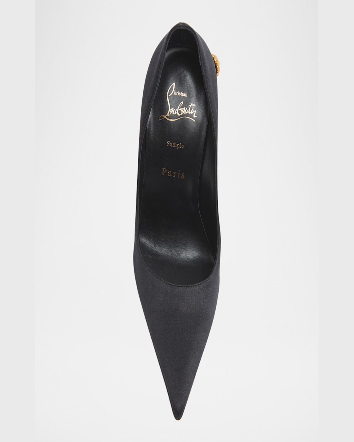 Christian Louboutin Belle Silk Crepe Lin Galva Heel Pumps In Black