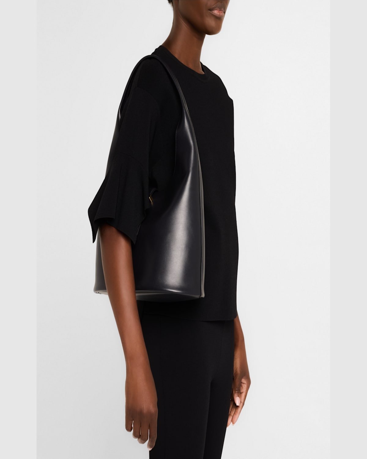 Simkhai Khai Leather Hobo Bag In Black
