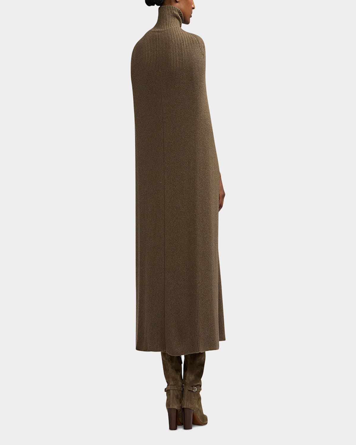 RALPH LAUREN TURTLENECK LOFTY CASHMERE RIB CAPE 