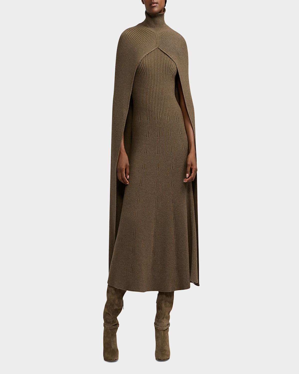 RALPH LAUREN TURTLENECK LOFTY CASHMERE RIB CAPE 