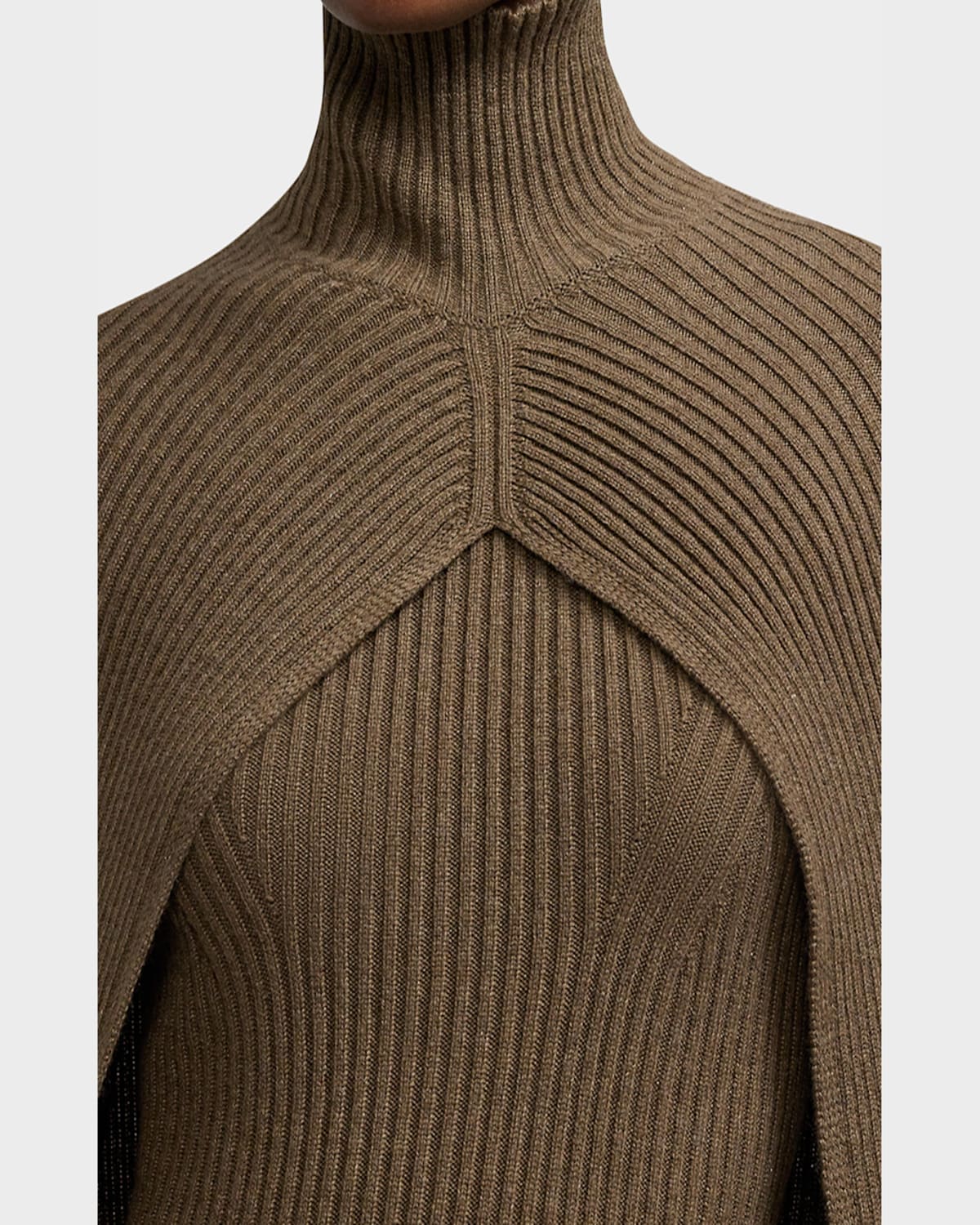 RALPH LAUREN TURTLENECK LOFTY CASHMERE RIB CAPE 
