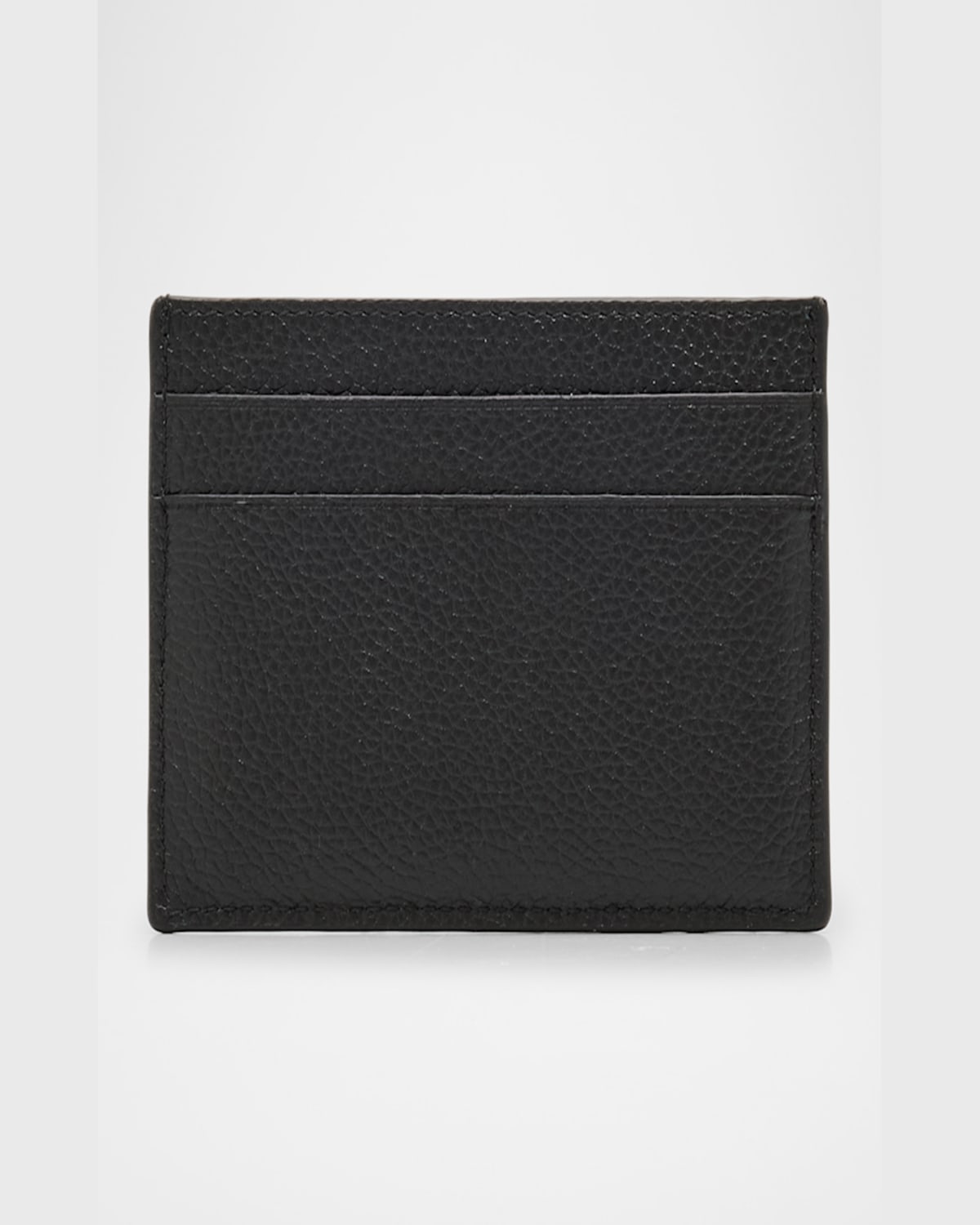 Balenciaga Men's Grained Calfskin Cash Card Holder In 1000 Black
