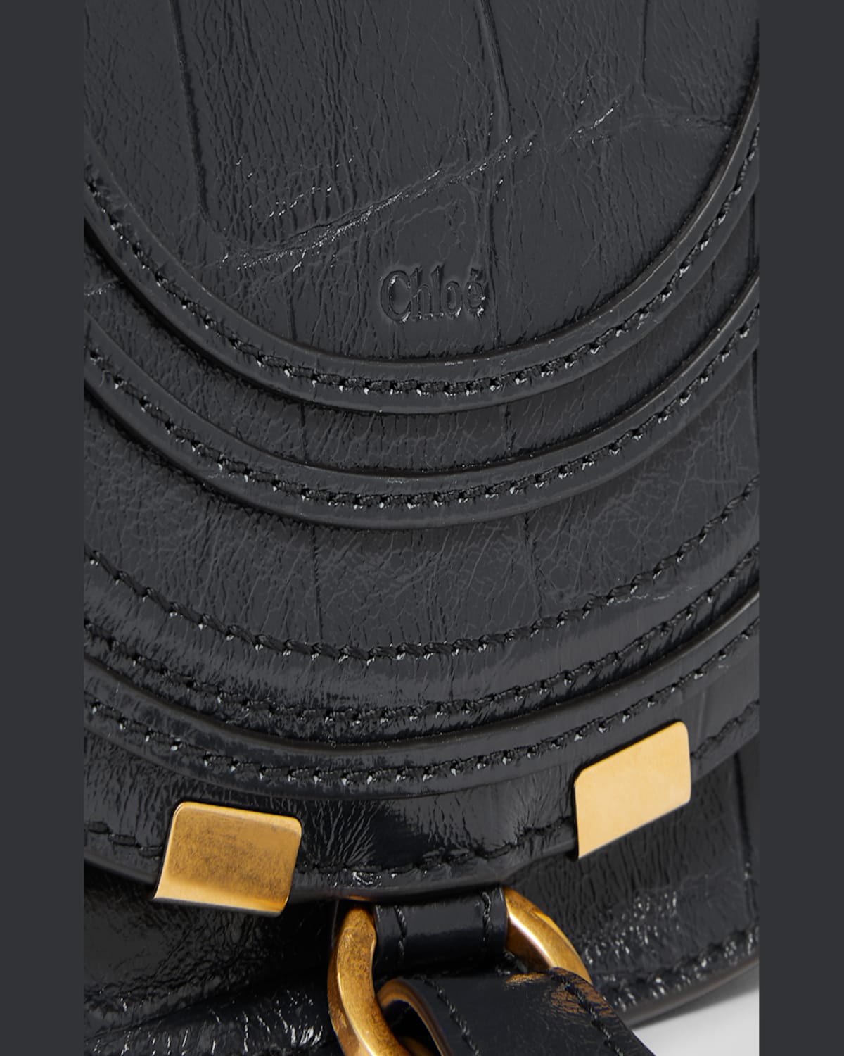 CHLOÉ MARCIE SMALL CROSSBODY BAG IN CROC-EMBOSSED CALFSKIN 