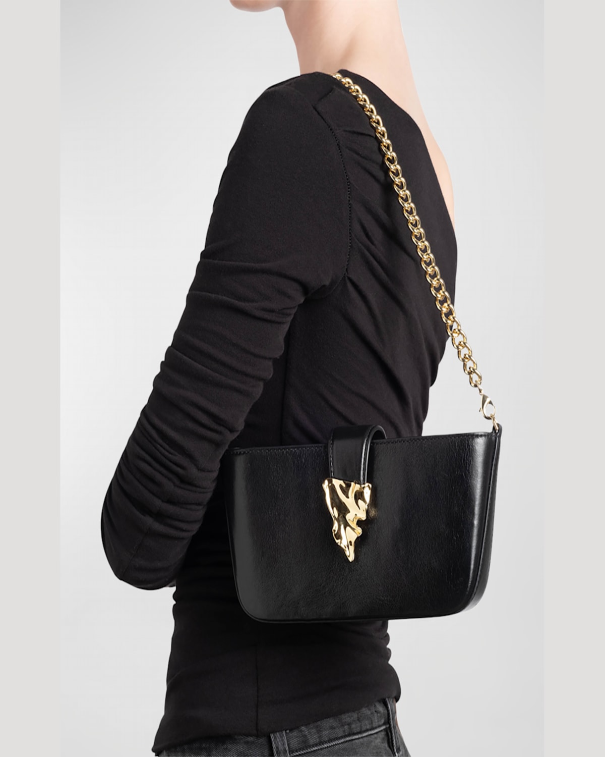 ALEXIS BITTAR THE CRUMPLE CONVERTIBLE LEATHER CROSSBODY BAG 