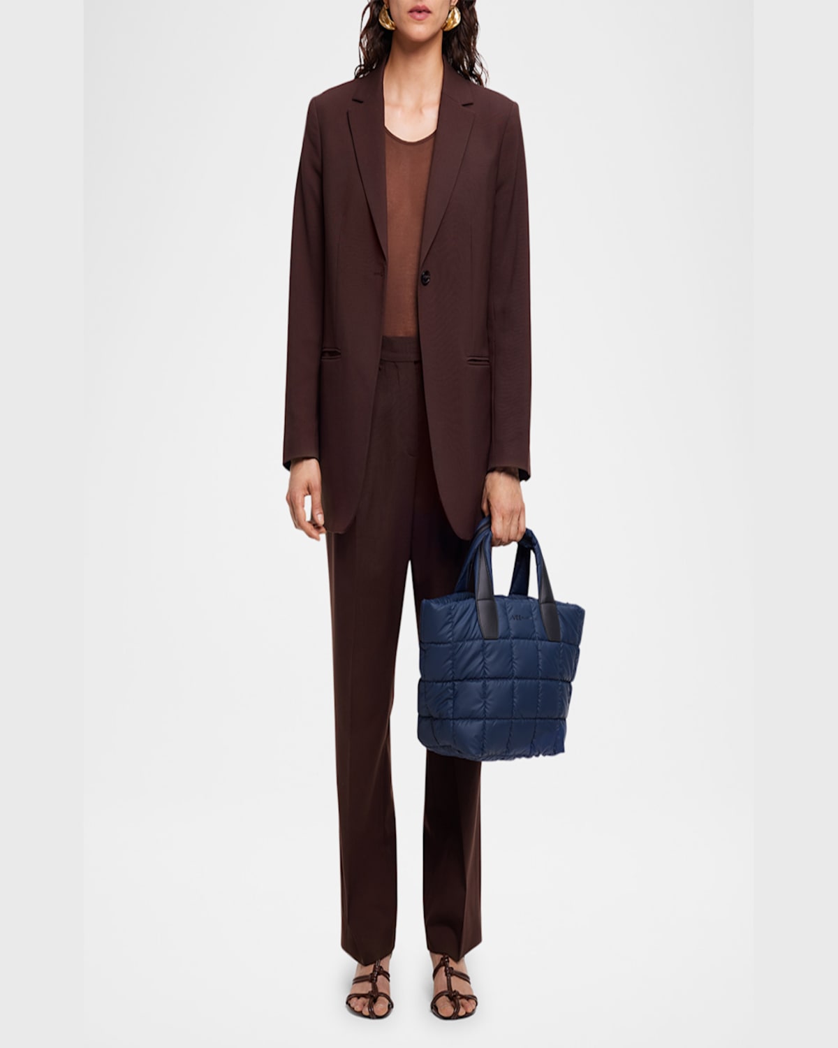 Veecollective Porter Small Quilted Tote Bag In Deep Sea